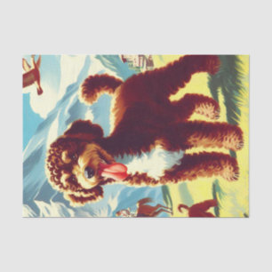 Vintage Lagotto Romagnolo Dog Painting Tissue Paper
