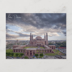 Vintage Lahore Pakistan Badshahi Travel watercolor Postcard