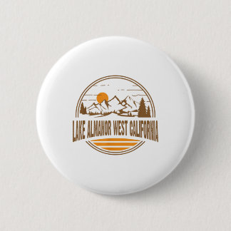 Vintage Lake Almanor West California Mountain Hiki 6 Cm Round Badge