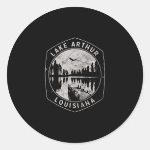Vintage Lake Arthur Louisiana Outdoors Vacation  Classic Round Sticker