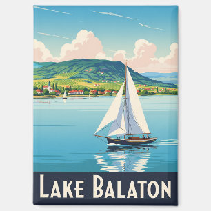 Vintage Lake Balaton Hungary Travel Magnet
