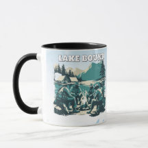 Vintage Lake Bound Camping Campfire Graphic