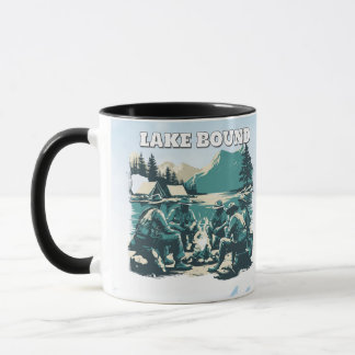 Vintage Lake Bound Camping Campfire Graphic Mug