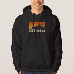 Vintage Lake Chelan Washington Mountains Hiking Su Hoodie