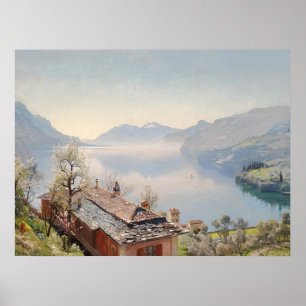 Vintage Lake Como Italy Landscape Oil Art Poster