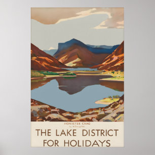 Vintage Lake District England Travel Poster