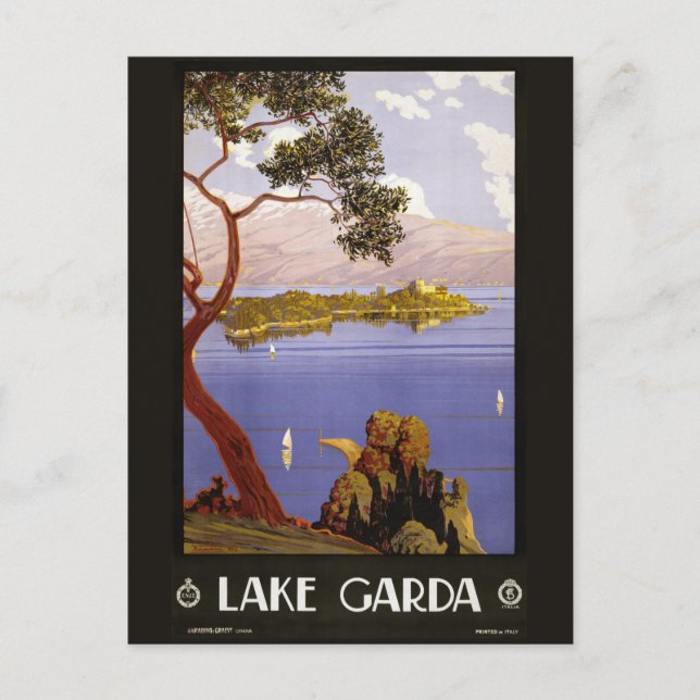 Vintage lake Garda Italy postcard (Front)