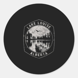 Vintage Lake Louise Alberta Outdoors Vacation Classic Round Sticker