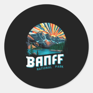 Vintage lake louise banff national park canada classic round sticker