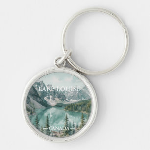 Vintage Lake Louise Canada Travel Graphic Key Ring