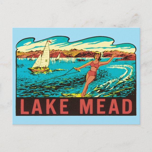 Vintage Lake Mead  Nevada NV State Label Postcard (Front)