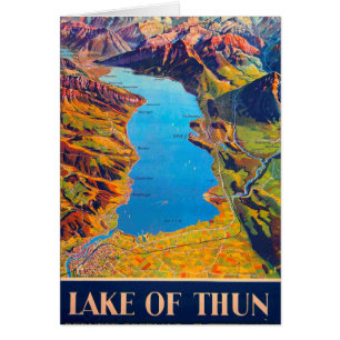 Vintage Lake of Thun Switzerland Travel