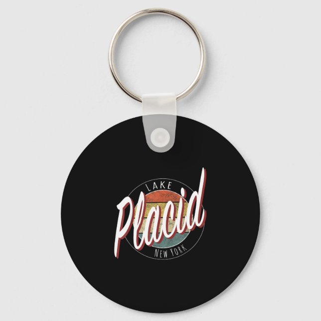 Vintage lake placid adirondacks ny  key ring (Front)