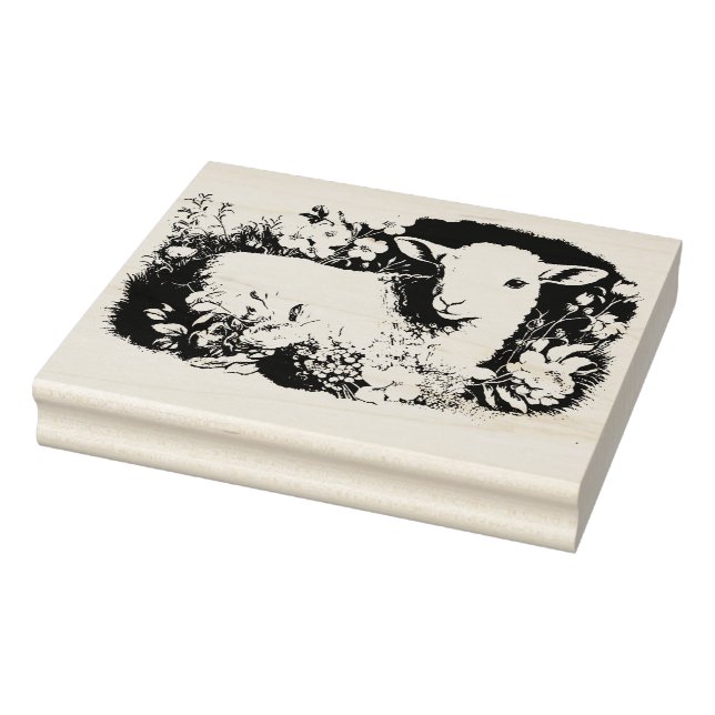 Vintage Lamb Antique Rubber Stamp (Stamp)