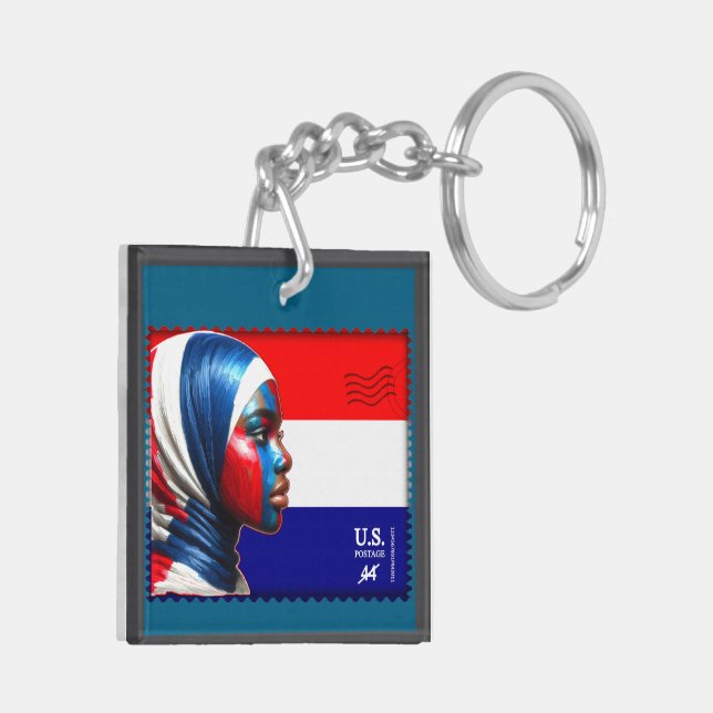 Vintage L'Amerique - Mslm Acrylic Keychain (Back Left)