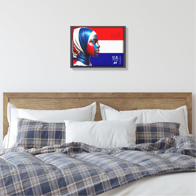Vintage L'Amerique - Mslm Canvas Print (Insitu(Bedroom))