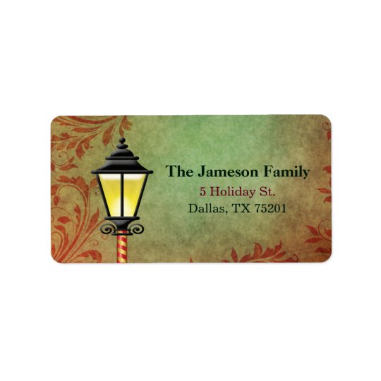 Vintage Lamp Post Holiday Address Address Label