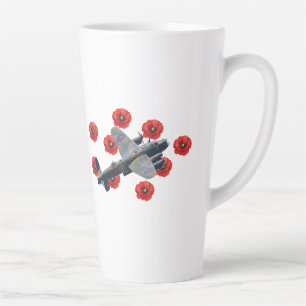 Vintage Lancaster Amongst Red Poppies Latte Mug