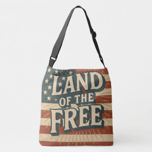 Vintage Land of the Free USA Independence Day  Crossbody Bag