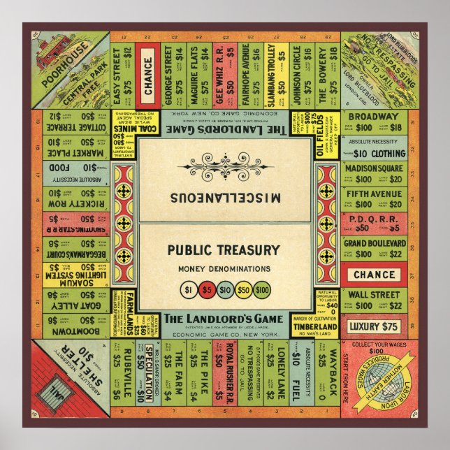 Vintage Landlords Game - Art Print (Front)