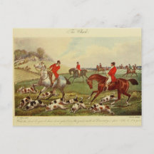 Vintage Landscape Fox Hunt Dogs Ephemera Art