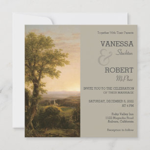 Vintage Landscape Painting Wedding Invitation