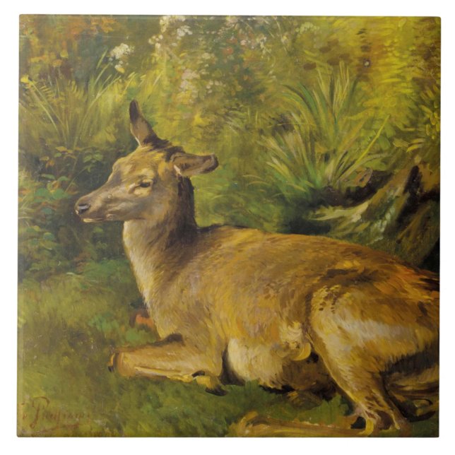 Vintage Landscape Pausinger Resting Hind Tile (Front)