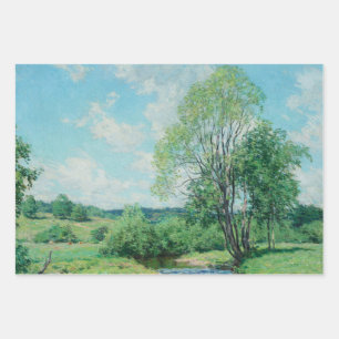 Vintage Landscape Tree Scene Decoupage Decoupaging Wrapping Paper Sheet