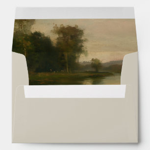 Vintage Landscape Wedding Envelope