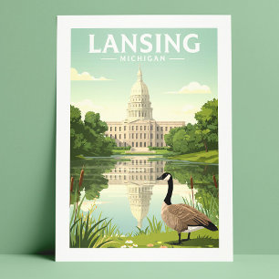 Vintage Lansing Michigan Postcard