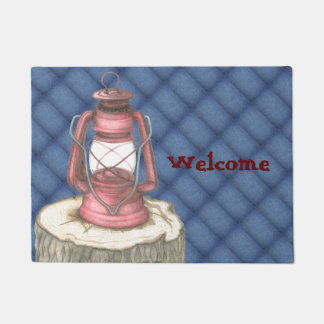 Vintage Lantern Welcome Doormat