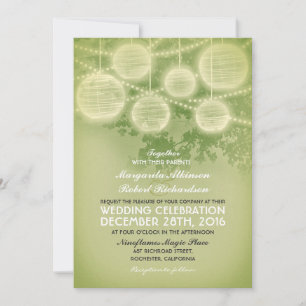 vintage lanterns wedding invitation
