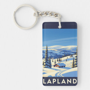 Vintage Lapland Finland Travel Key Ring
