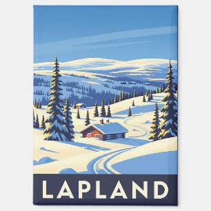 Vintage Lapland Finland Travel Magnet
