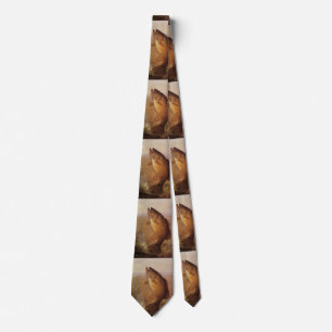 Vintage Largemouth Brown Bass Fish, Sports Fishing Tie