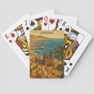 Vintage Las Palmas, Gran Canaria City View Playing Cards