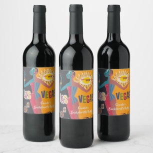 Vintage Las Vegas Bachelorette Weekend Party  Wine Label