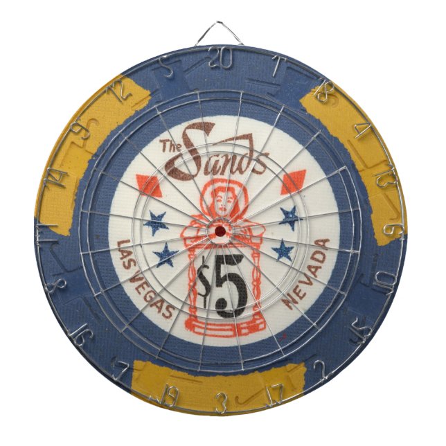 Vintage Las Vegas Casino Poker Chip Game Dartboard (Front)