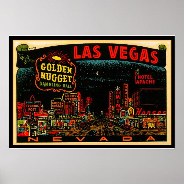 Vintage Las Vegas Casino Strip Poster 13x19 (Front)
