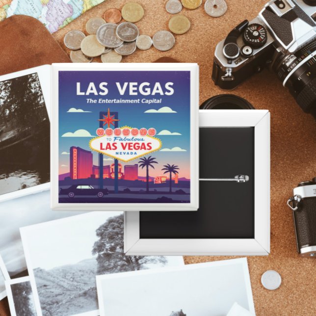 Vintage Las Vegas Nevada 15 Cm Square Badge (Creator Uploaded)