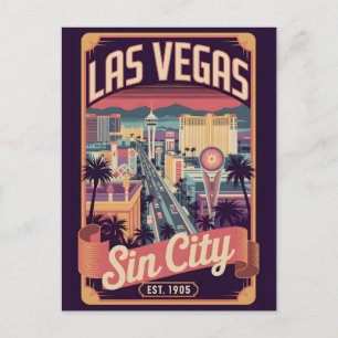 Vintage Las Vegas Nevada Retro Travel Holiday Postcard