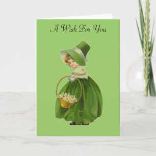 Vintage Lass St. Patrick's Day Greeting Card