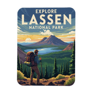 Vintage Lassen Volcanic National Park California Magnet