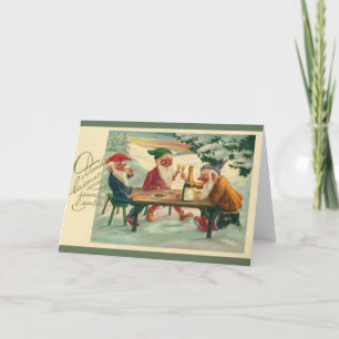 Vintage Latvian Happy New Year Greeting Card