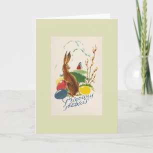 Vintage Latvian Priecīgus Svētkus Easter Card