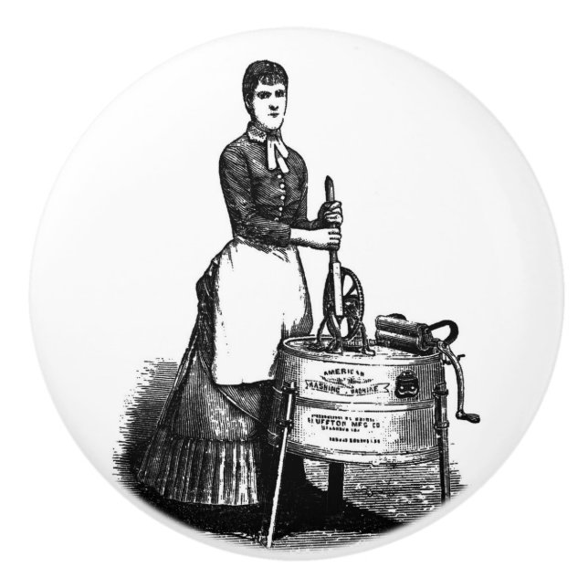 Vintage Laundry Room Ceramic Knob (Front)