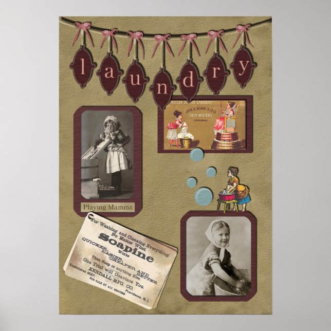 Vintage Laundry Scrapbook Print (Front)