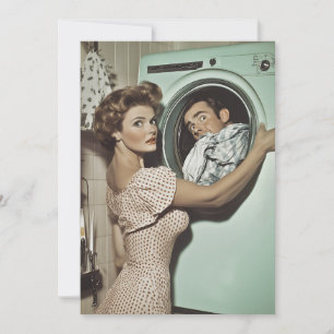 Vintage Laundry Surprise Invitation