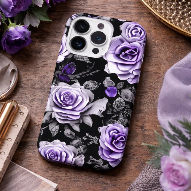 Vintage Lavender and Gray Rose  iPhone Case (Creator Uploaded)