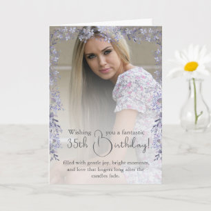 Vintage Lavender Birthday Photo Card